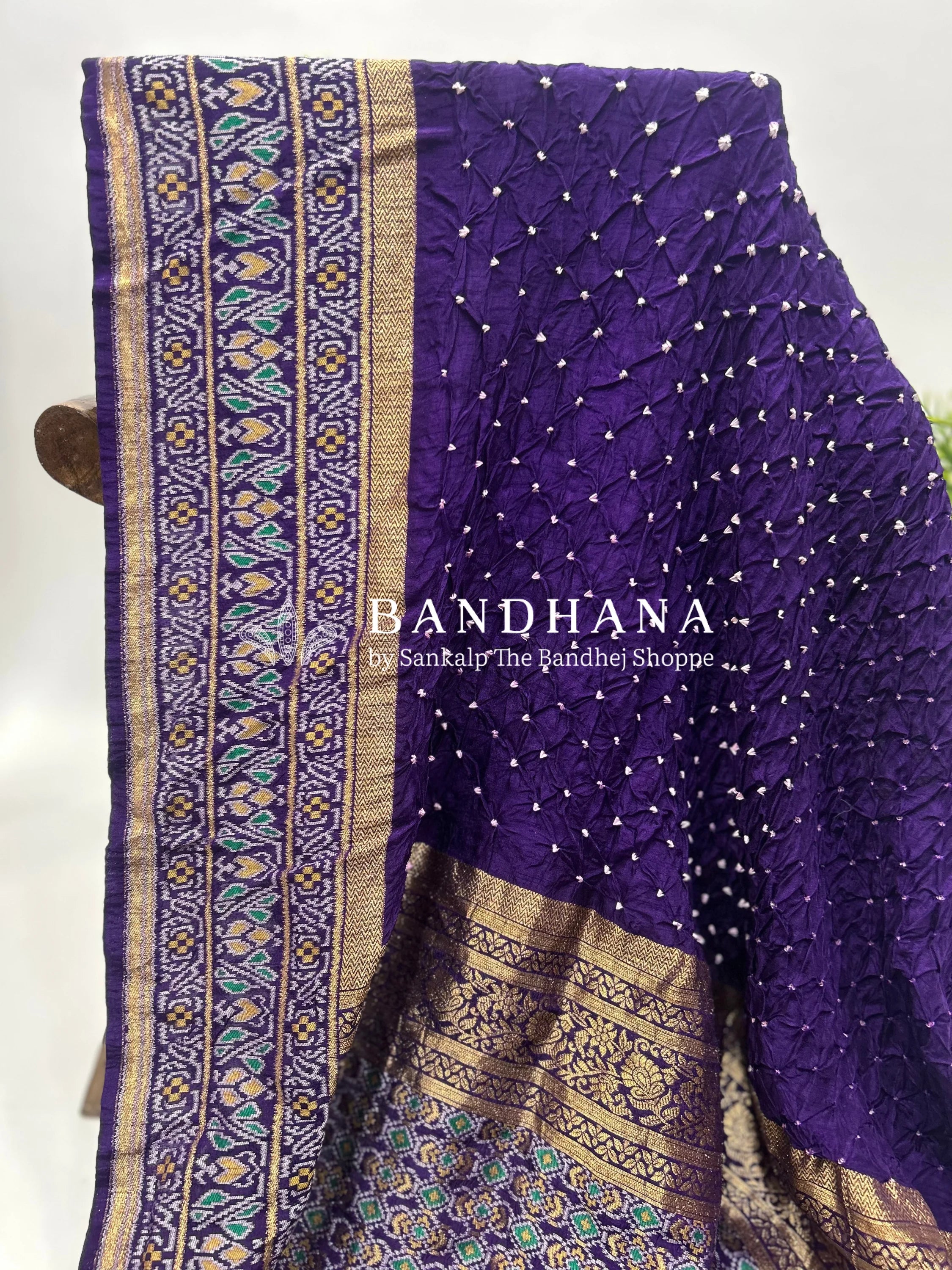 Purple Color Malai Silk Single Dot Bandhani Saree purple / Malai Silk Sarees