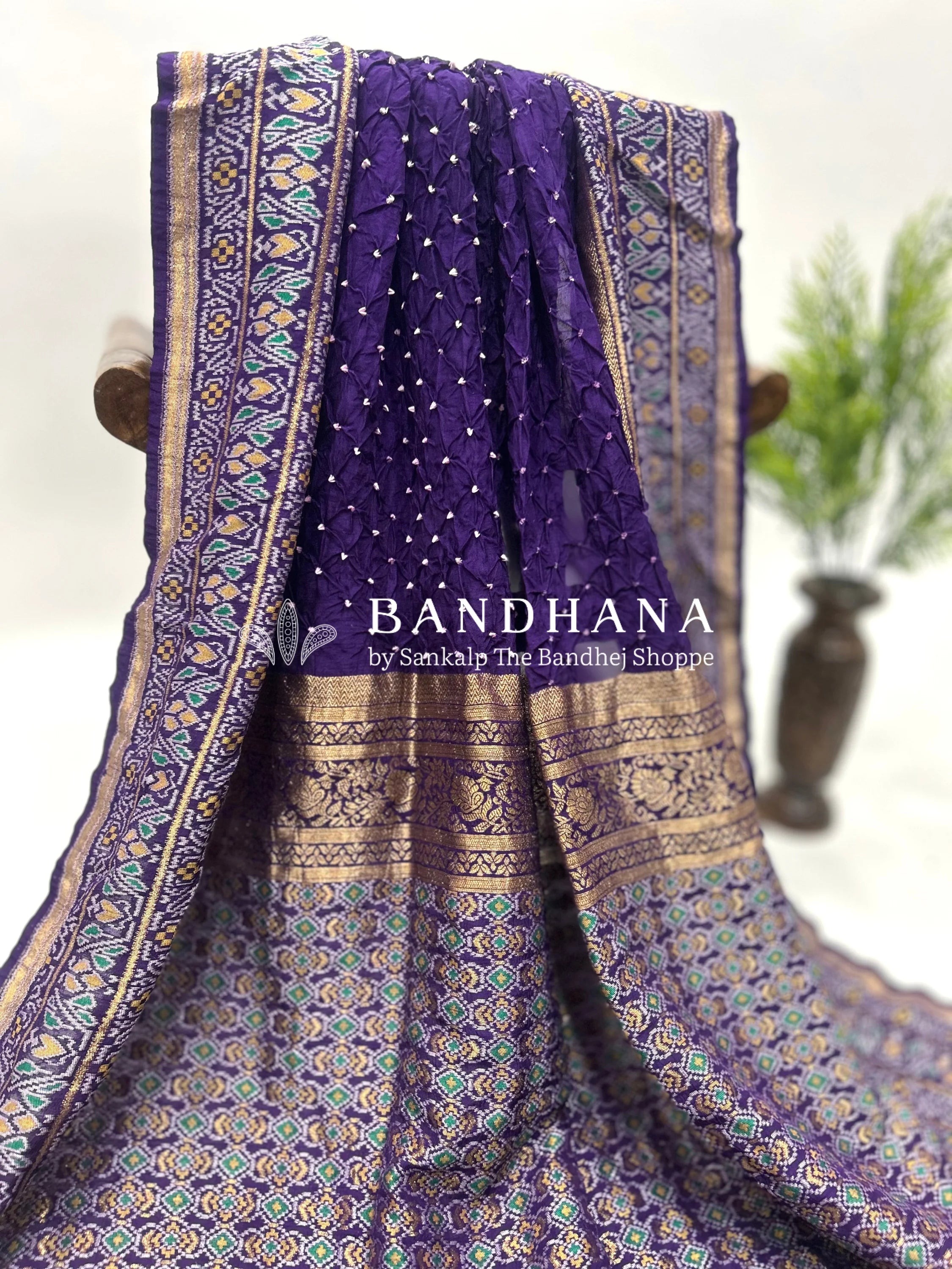 Purple Color Malai Silk Single Dot Bandhani Saree purple / Malai Silk Sarees