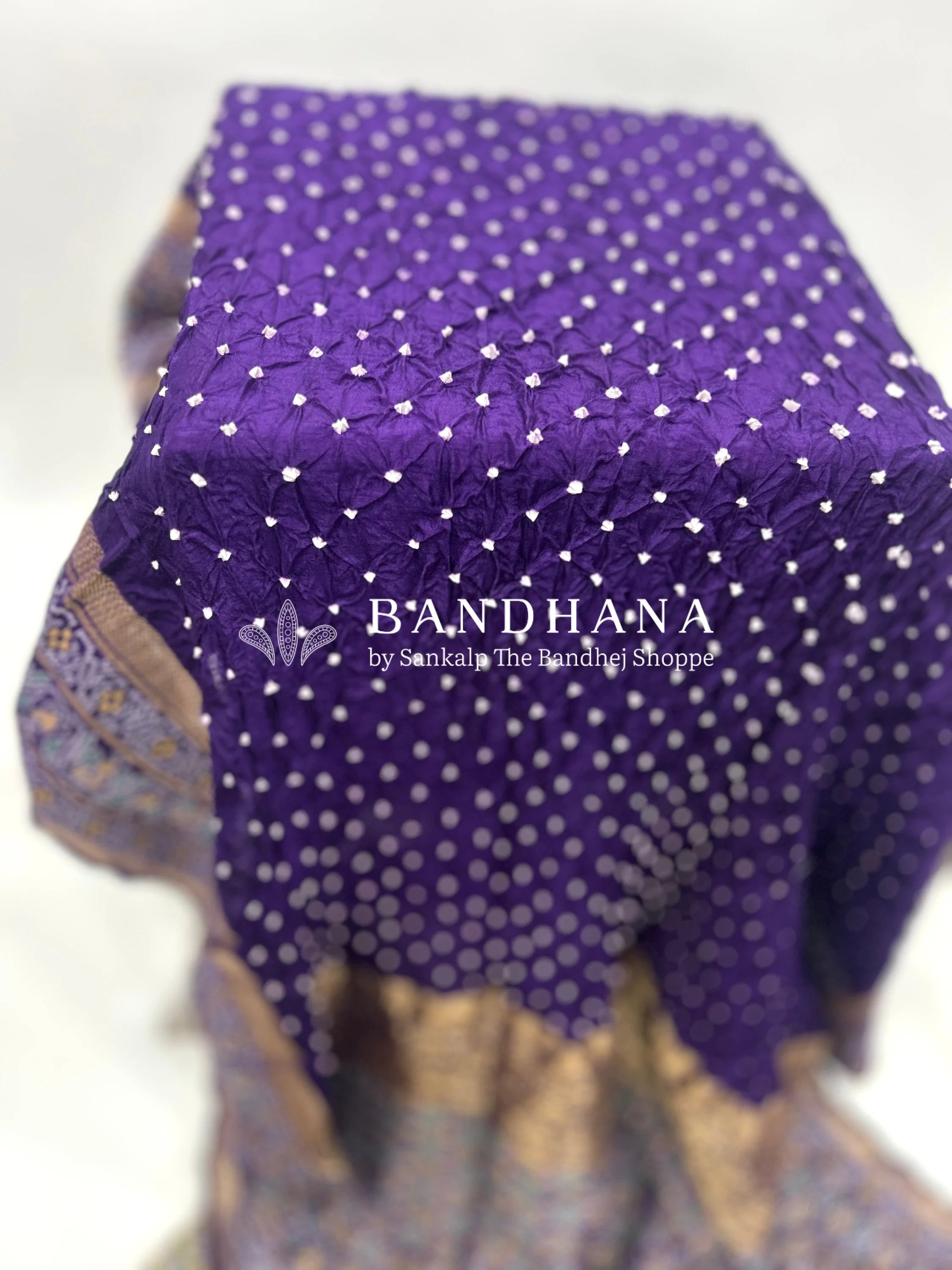 Purple Color Malai Silk Single Dot Bandhani Saree purple / Malai Silk Sarees