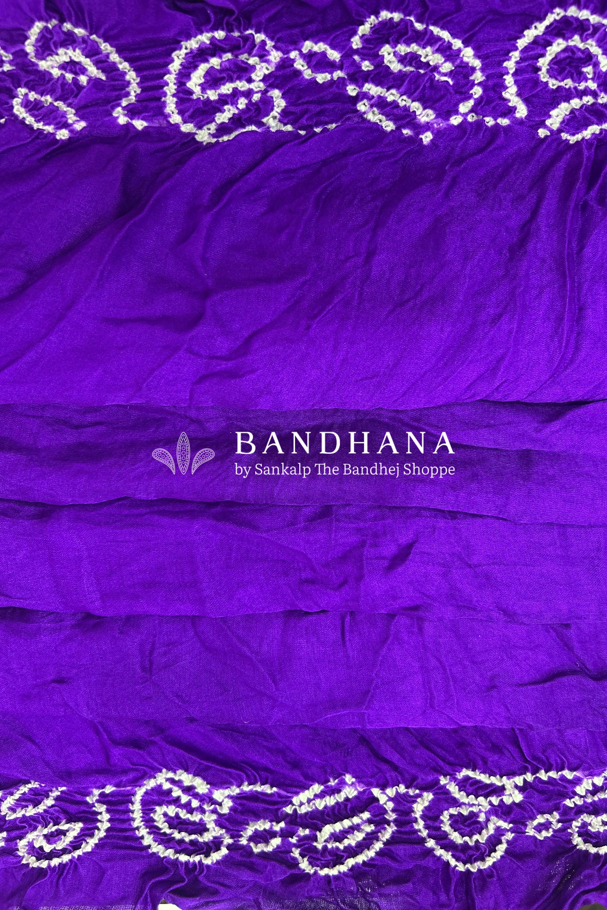 Purple Gajji Fancy Rai Bandhani Saree Sarees