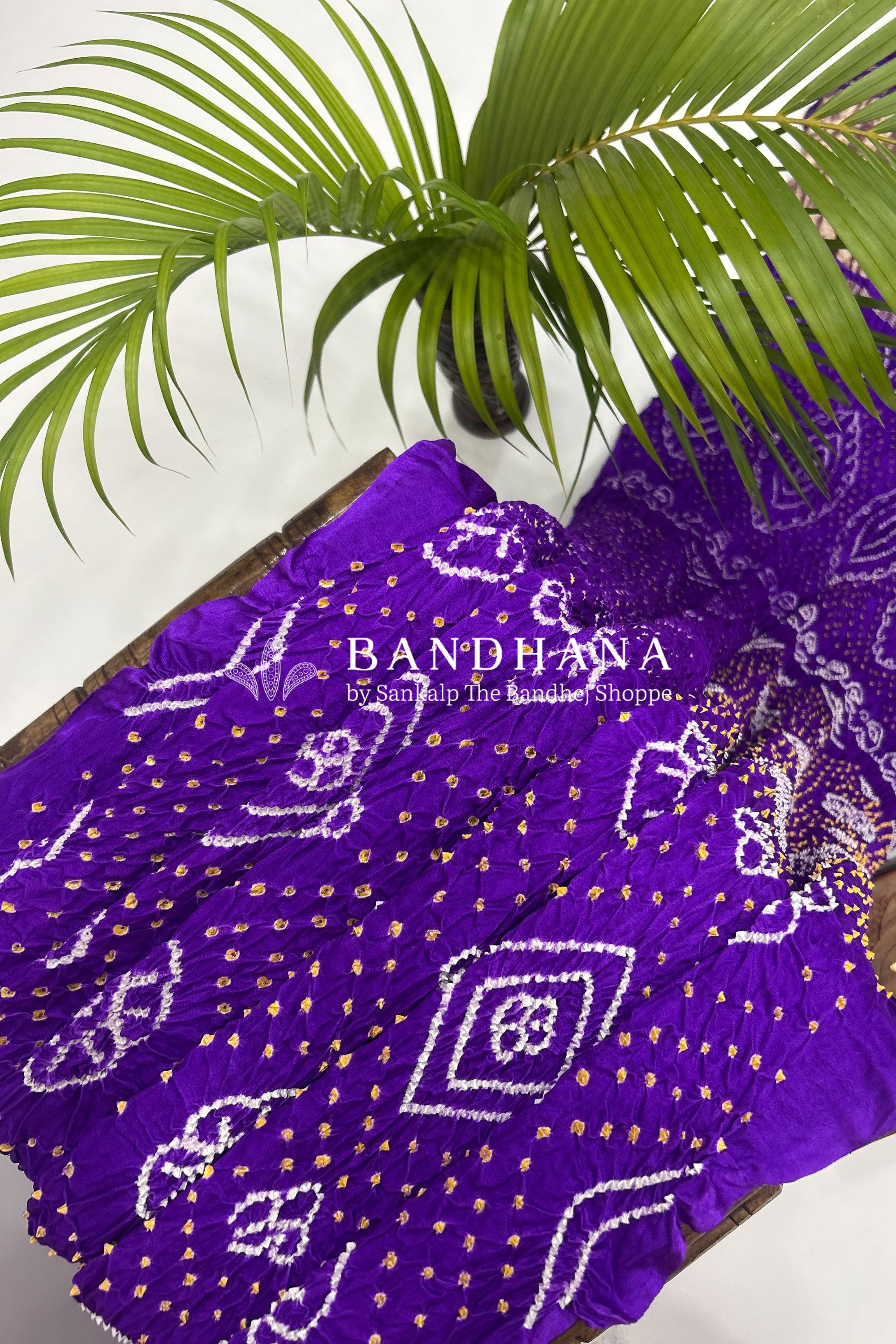 Purple Gajji Fancy Rai Bandhani Saree Sarees