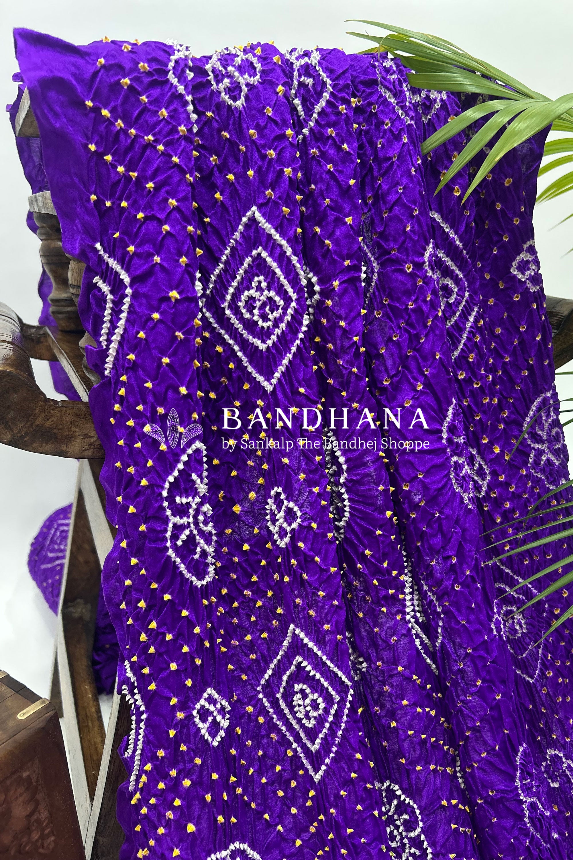 Purple Gajji Fancy Rai Bandhani Saree Sarees