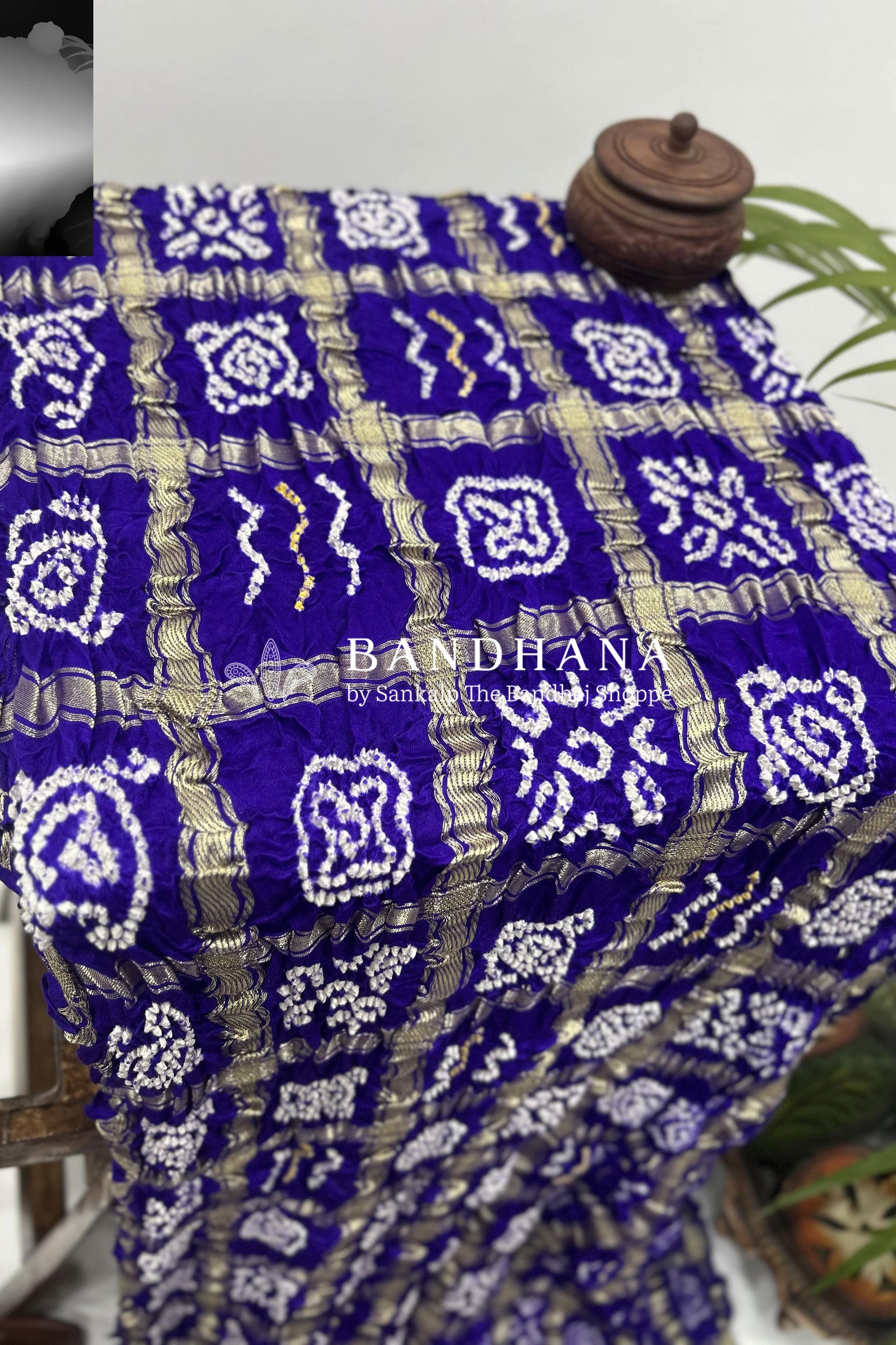 Purple Gajji Garchola Bandhani Saree Sarees