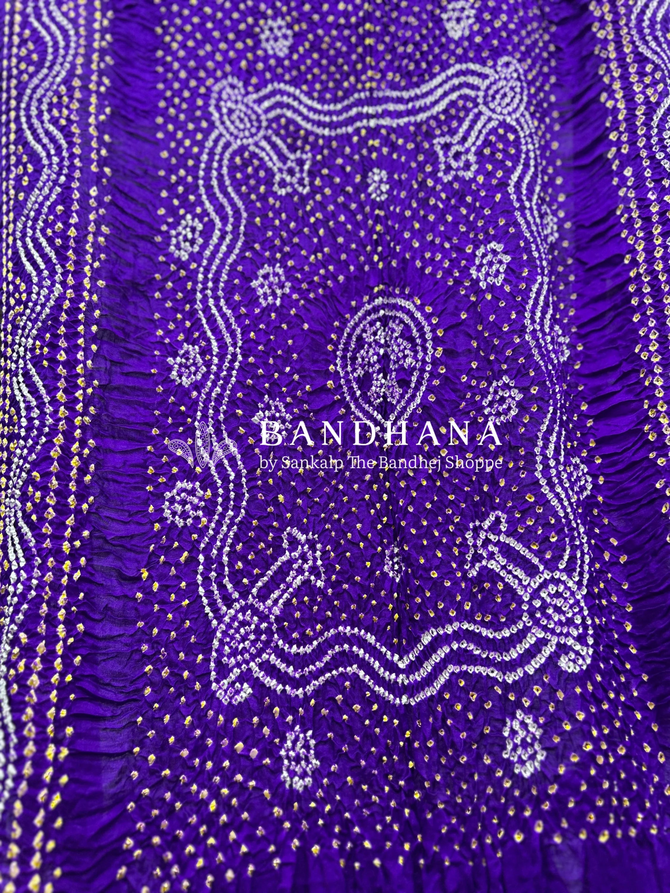 Purple Gajji Silk Chandrakani Dupatta Dupattas