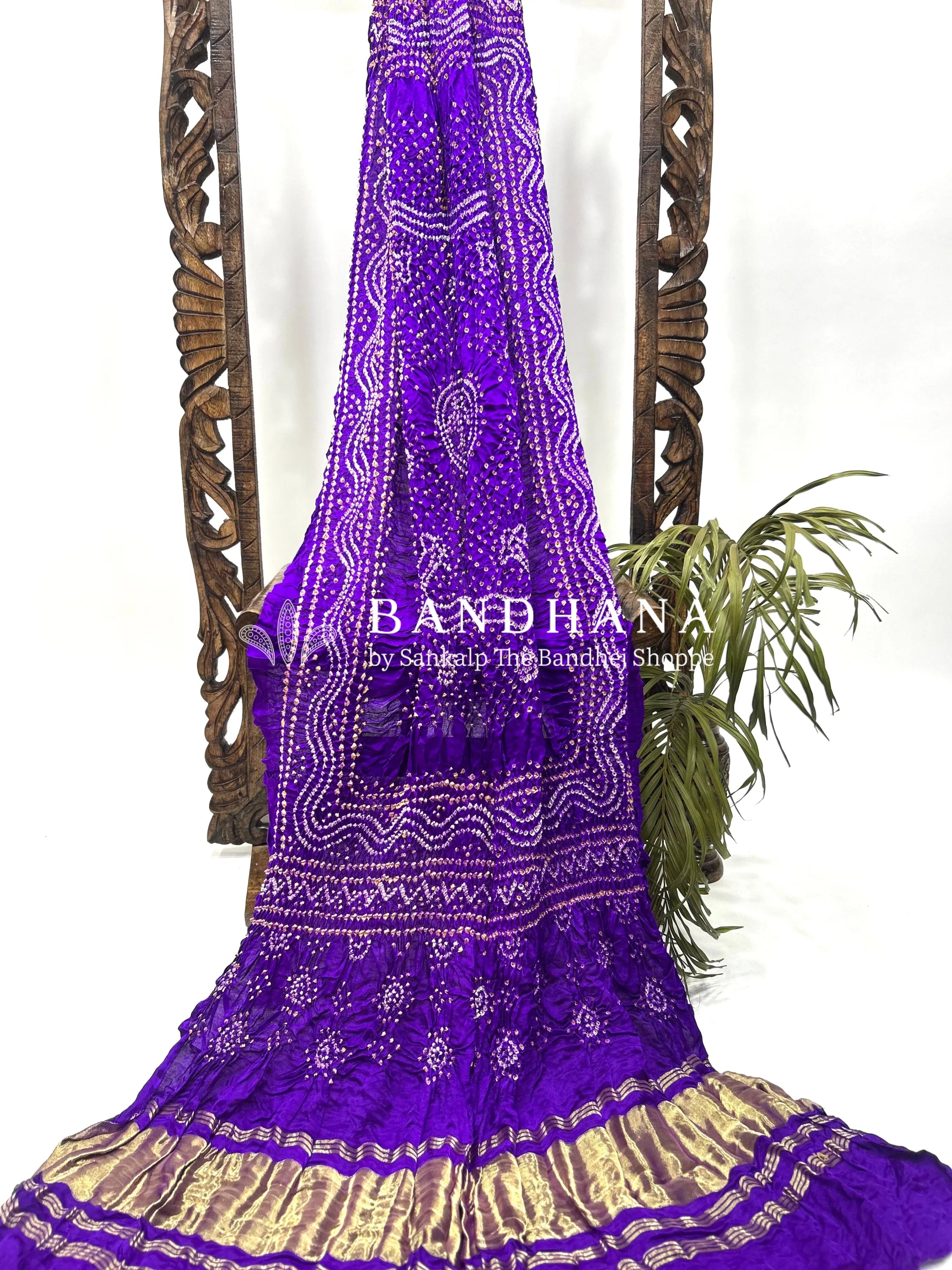 Purple Gajji Silk Chandrakani Dupatta Dupattas