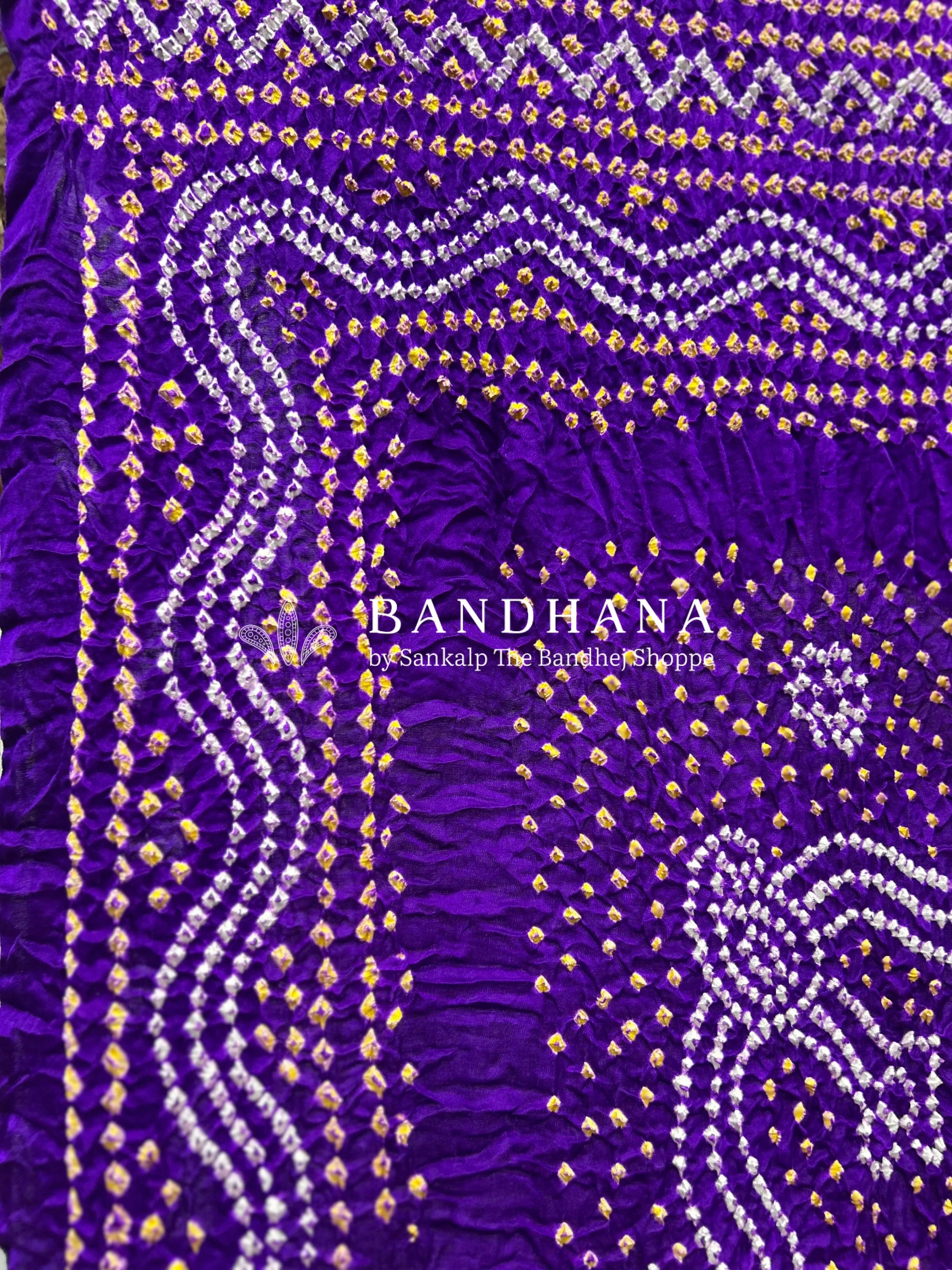 Purple Gajji Silk Chandrakani Dupatta Dupattas