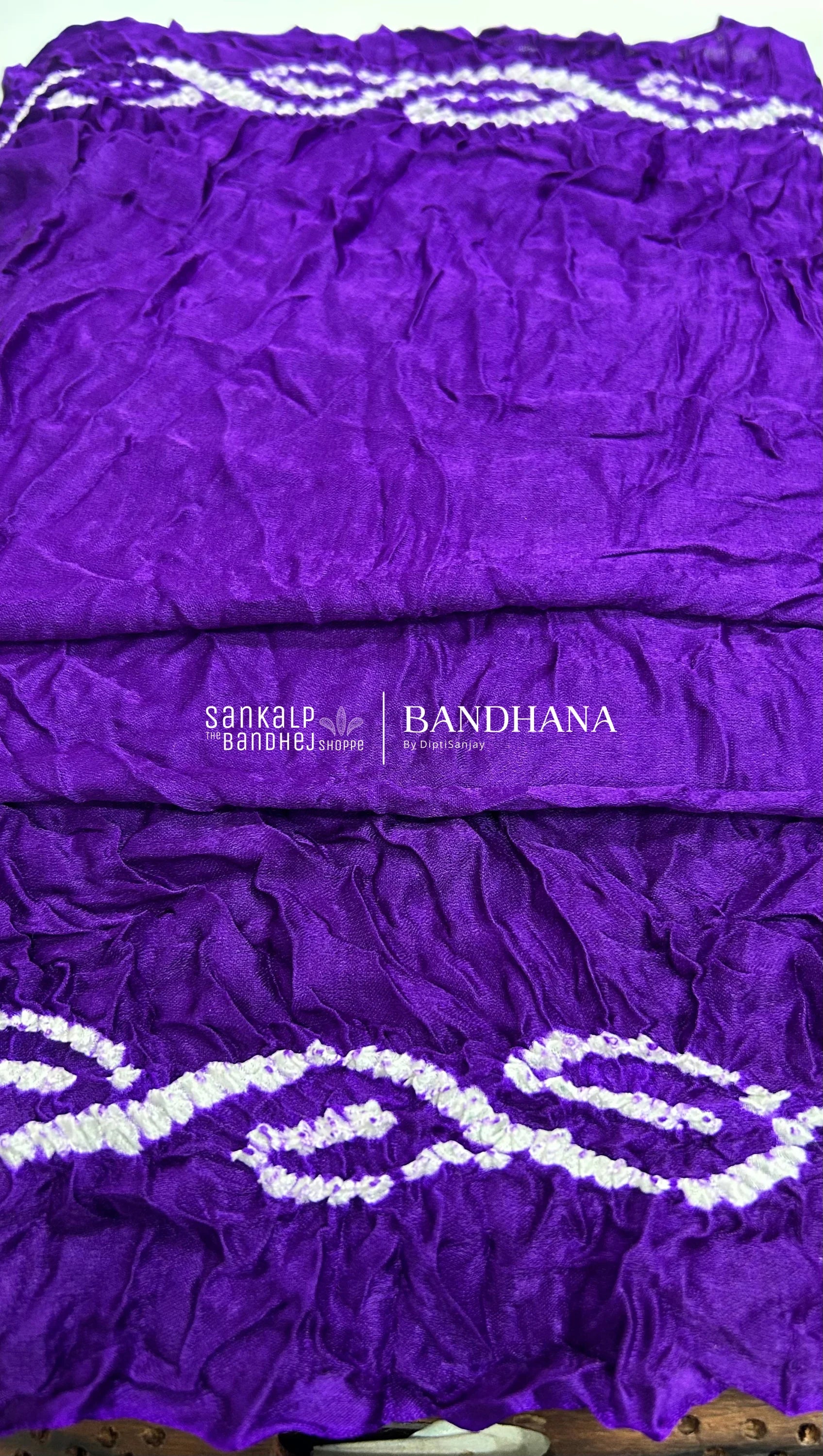 Purple Gajji Silk Single Dot Bandhani Saree Sarees