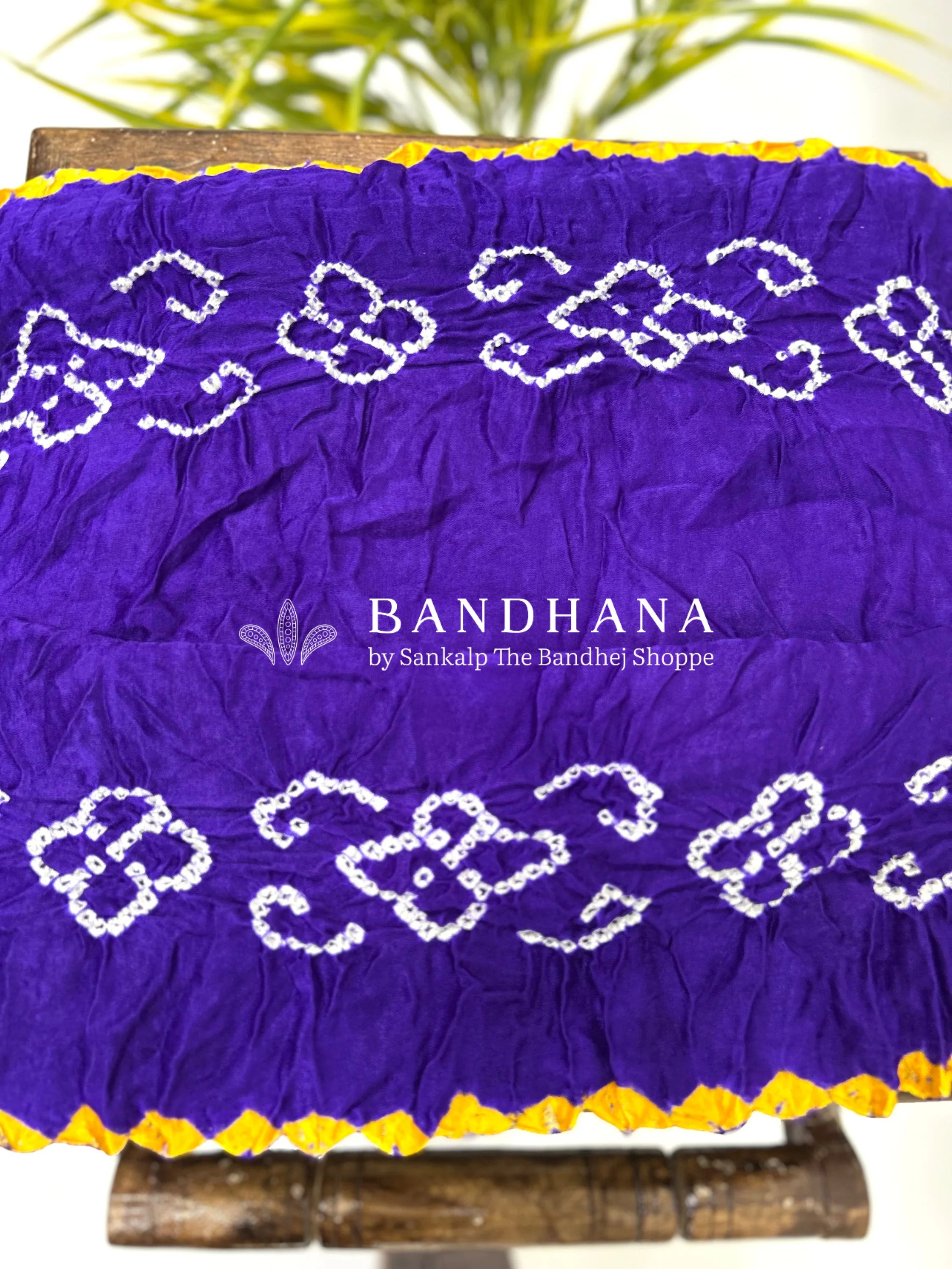 Purple Mor Palav Gajji Designer Bandhani Saree purple / Gajji Silk Sarees