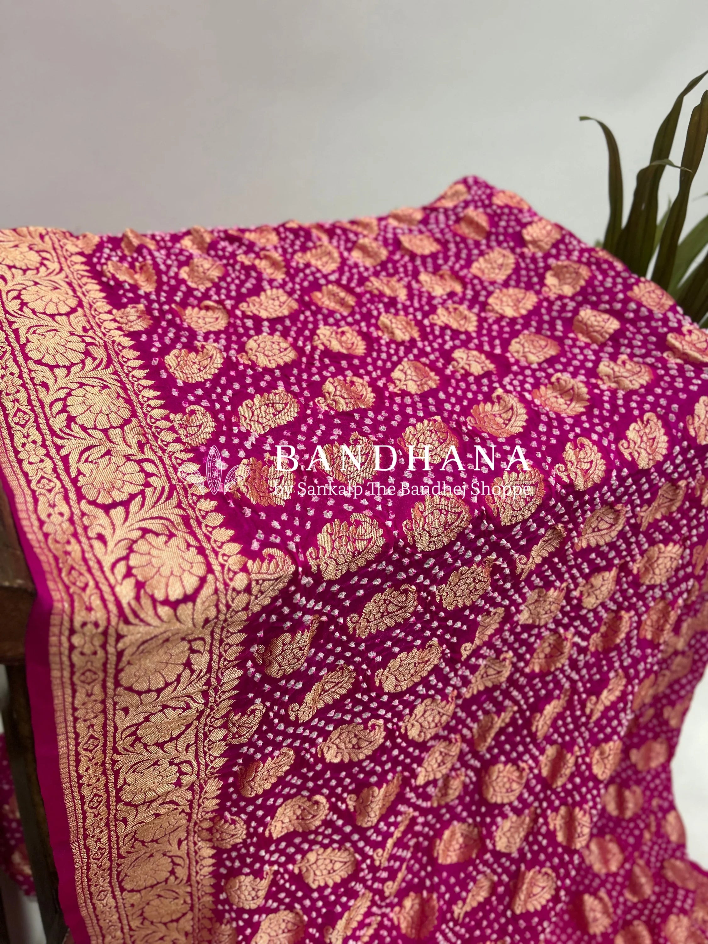 Radiant Rani Banarasi Bandhani Wedding Saree Sarees