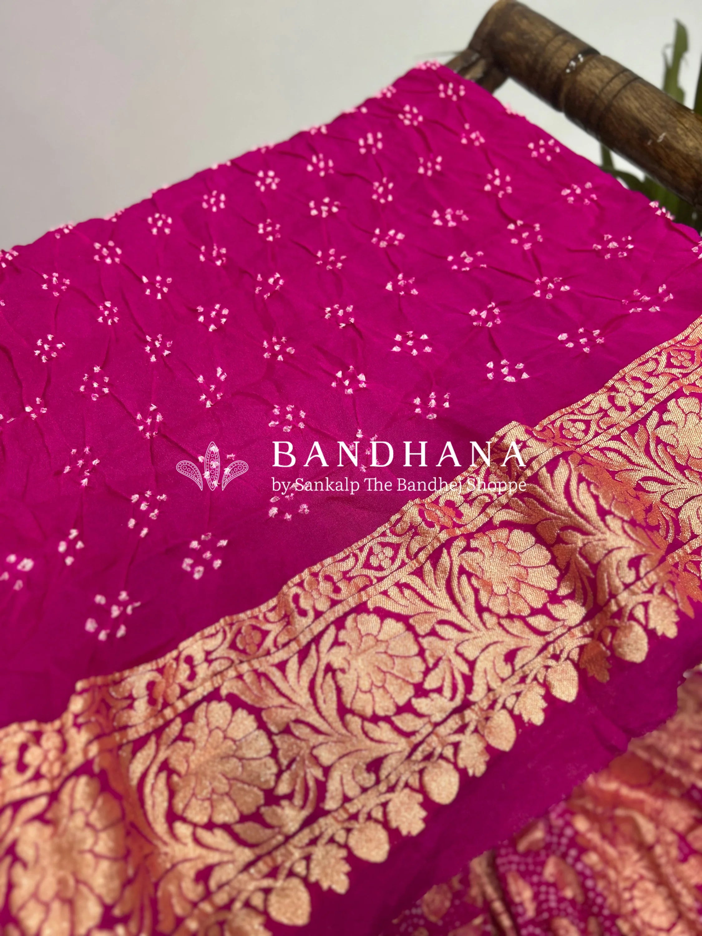Radiant Rani Banarasi Bandhani Wedding Saree Sarees