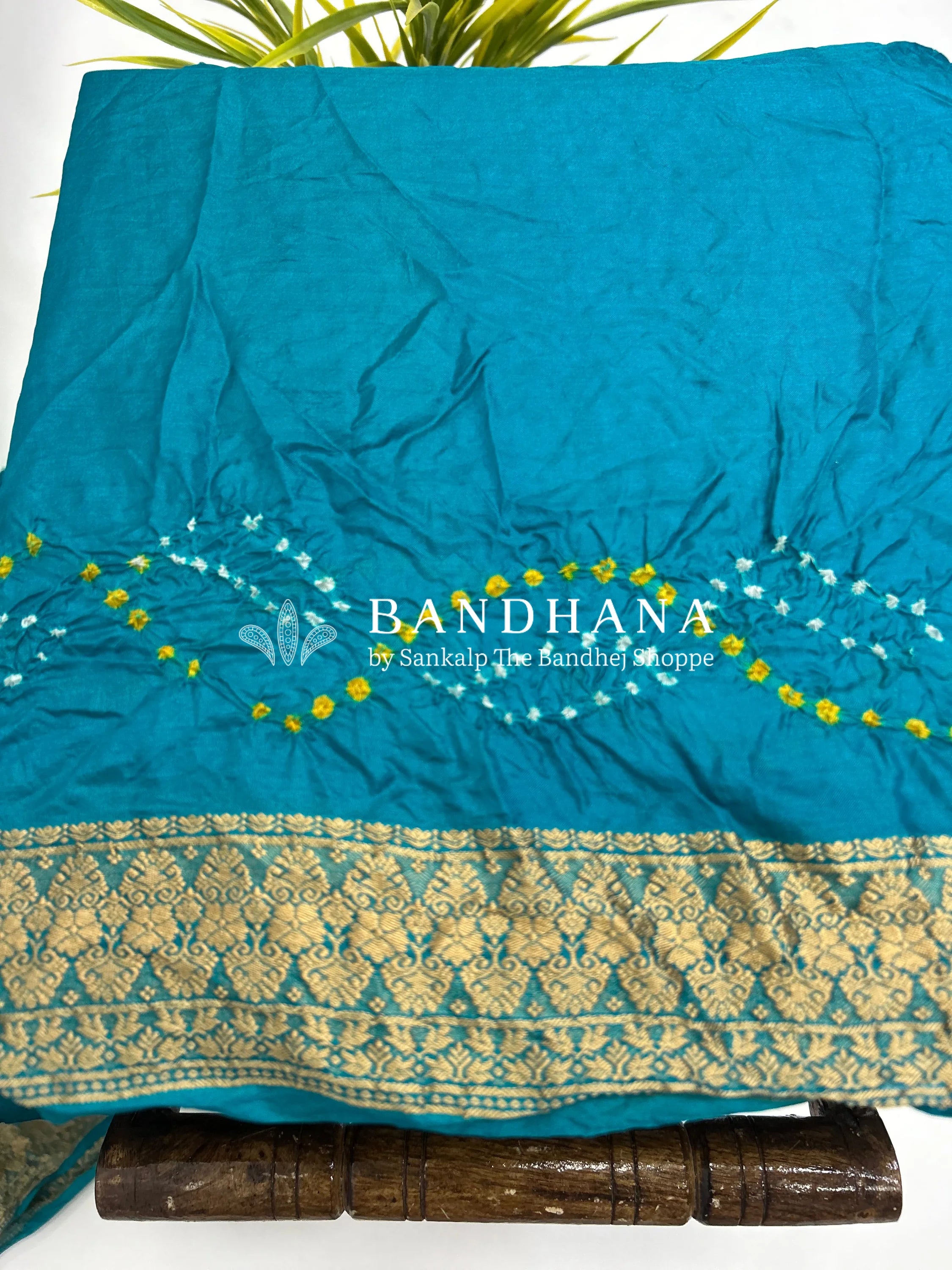 Rama Soft Silk Resham Palav Bandhani Saree dodgerblue / Soft Silk Sarees