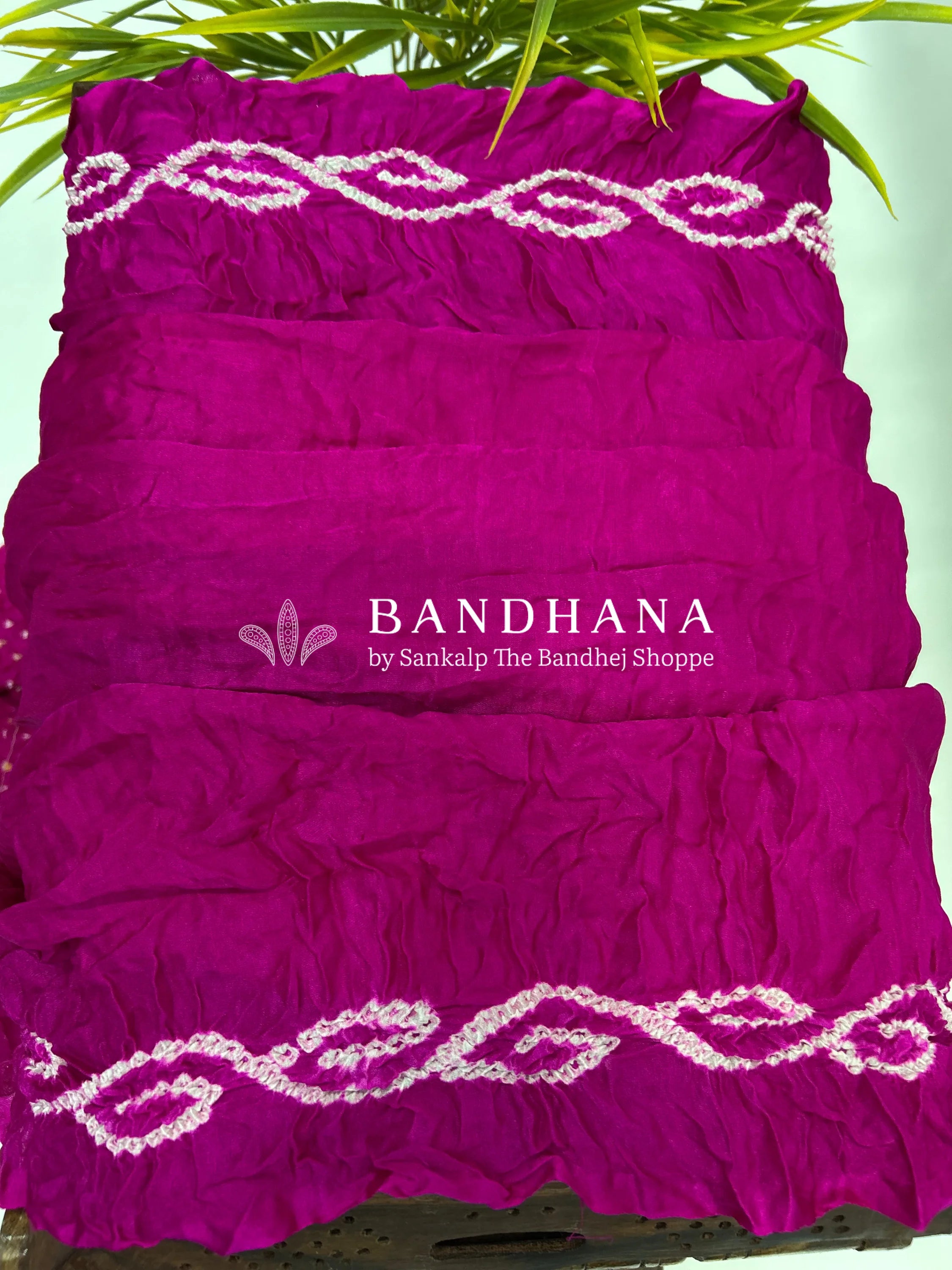 Rani Gajji Silk Single Dot Bandhani Saree magenta / Gajji Silk Sarees
