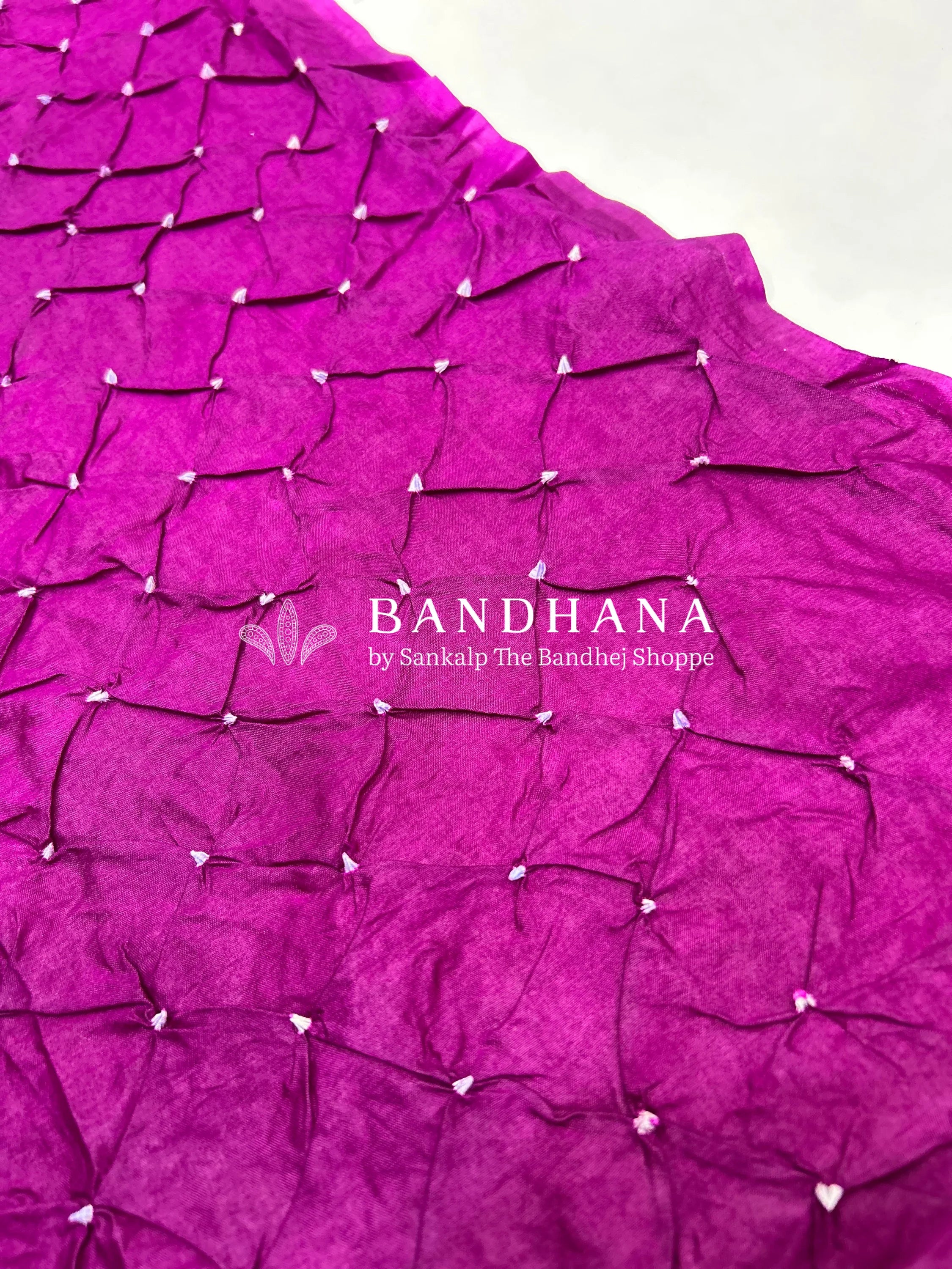Rani & Magenta Art Dupion Butta Bandhani Dress Material magenta / Art Silk Dresses