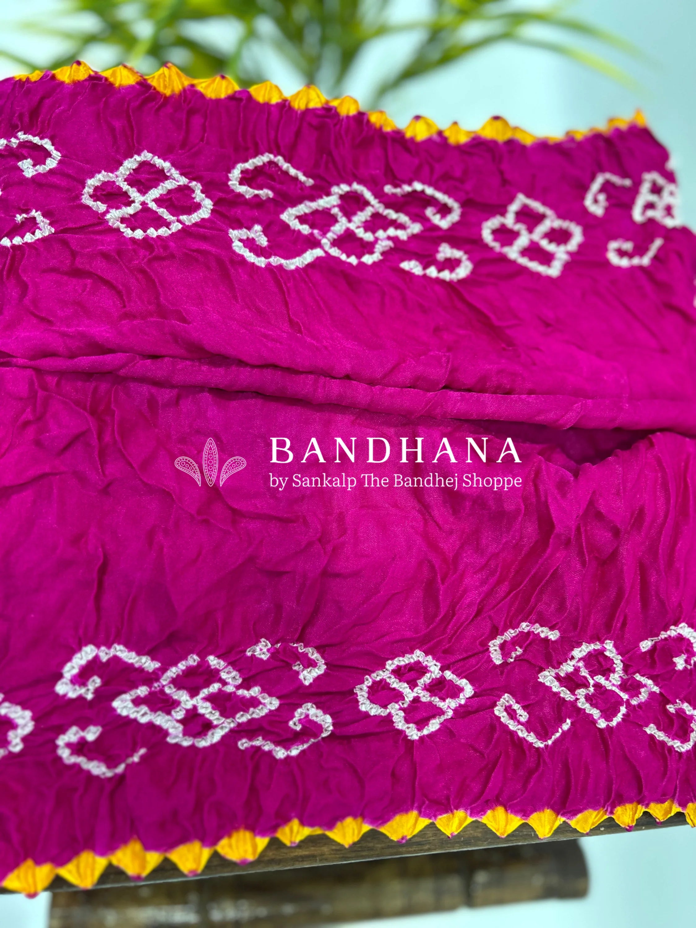 Rani Mor Palav Gajji Designer Bandhani Saree deeppink / Gajji Silk Sarees