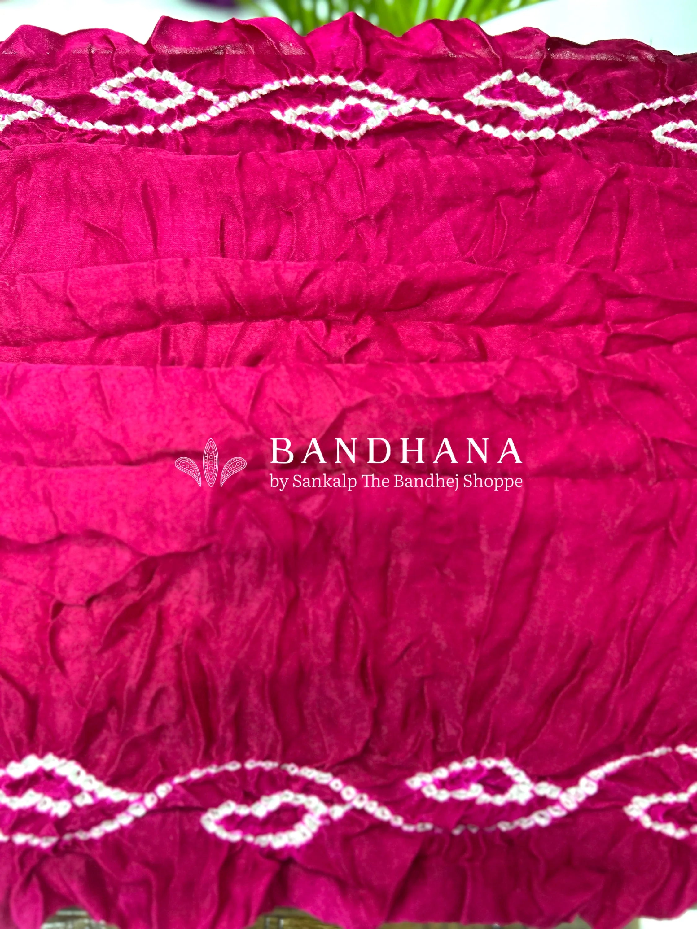 Rani Pink Gajji Fancy Bandhani Saree Sarees