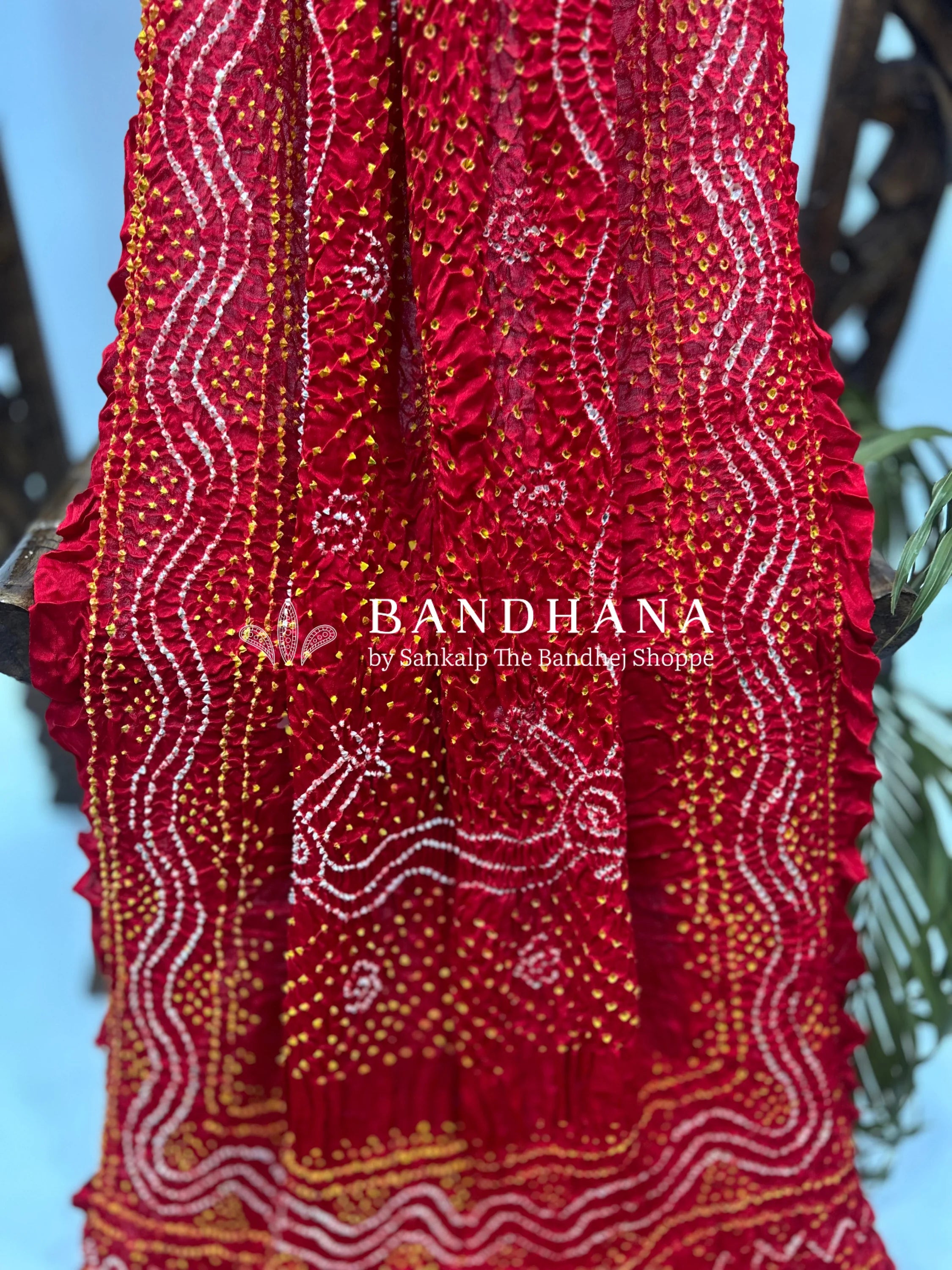 Red Gajji Silk Chandrakani Dupatta Dupattas