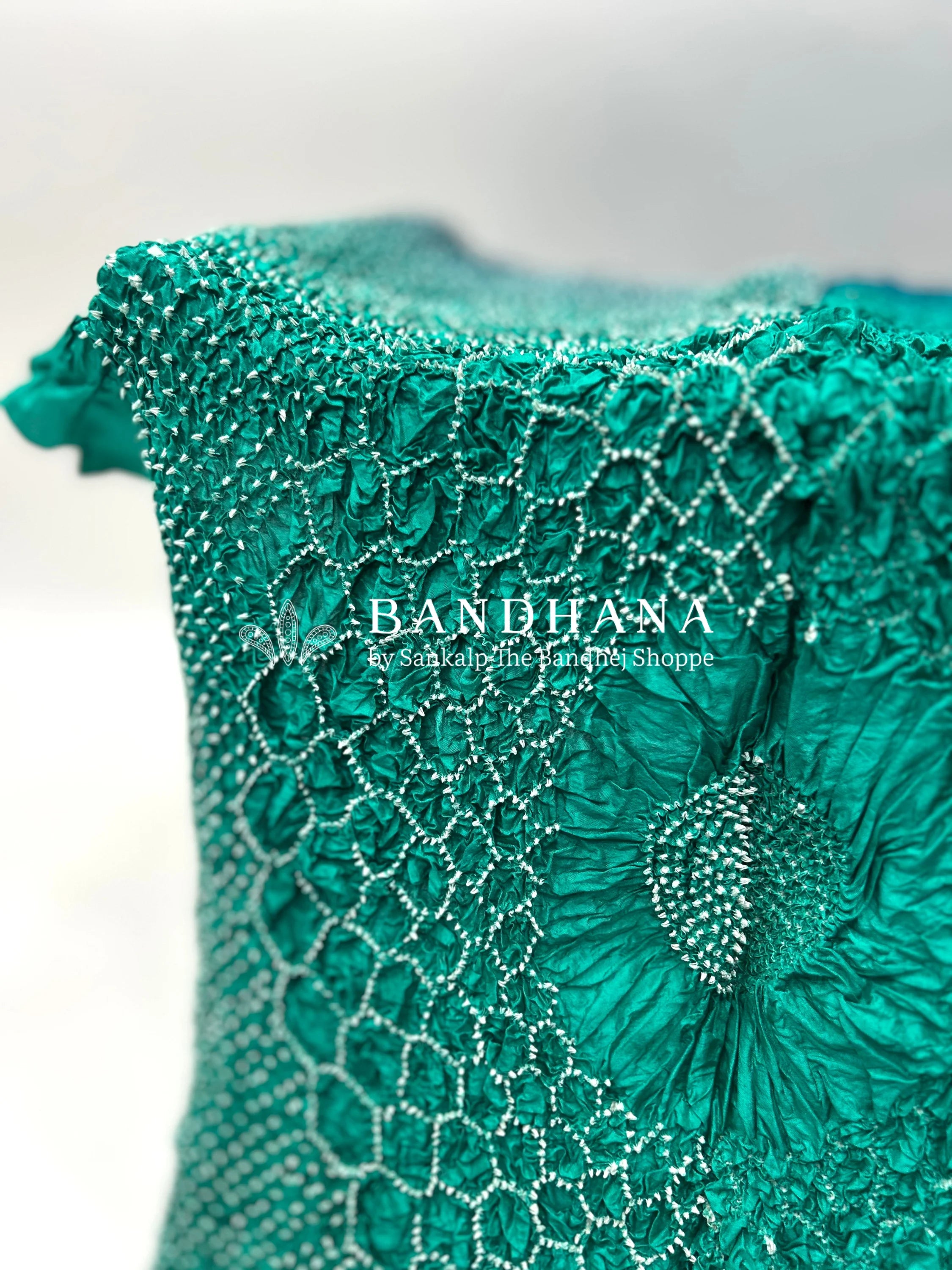 Sea Green-Indigo Soft Silk Light Weight Lotus Design Habutai Dupatta deepskyblue / Soft Silk Dupattas