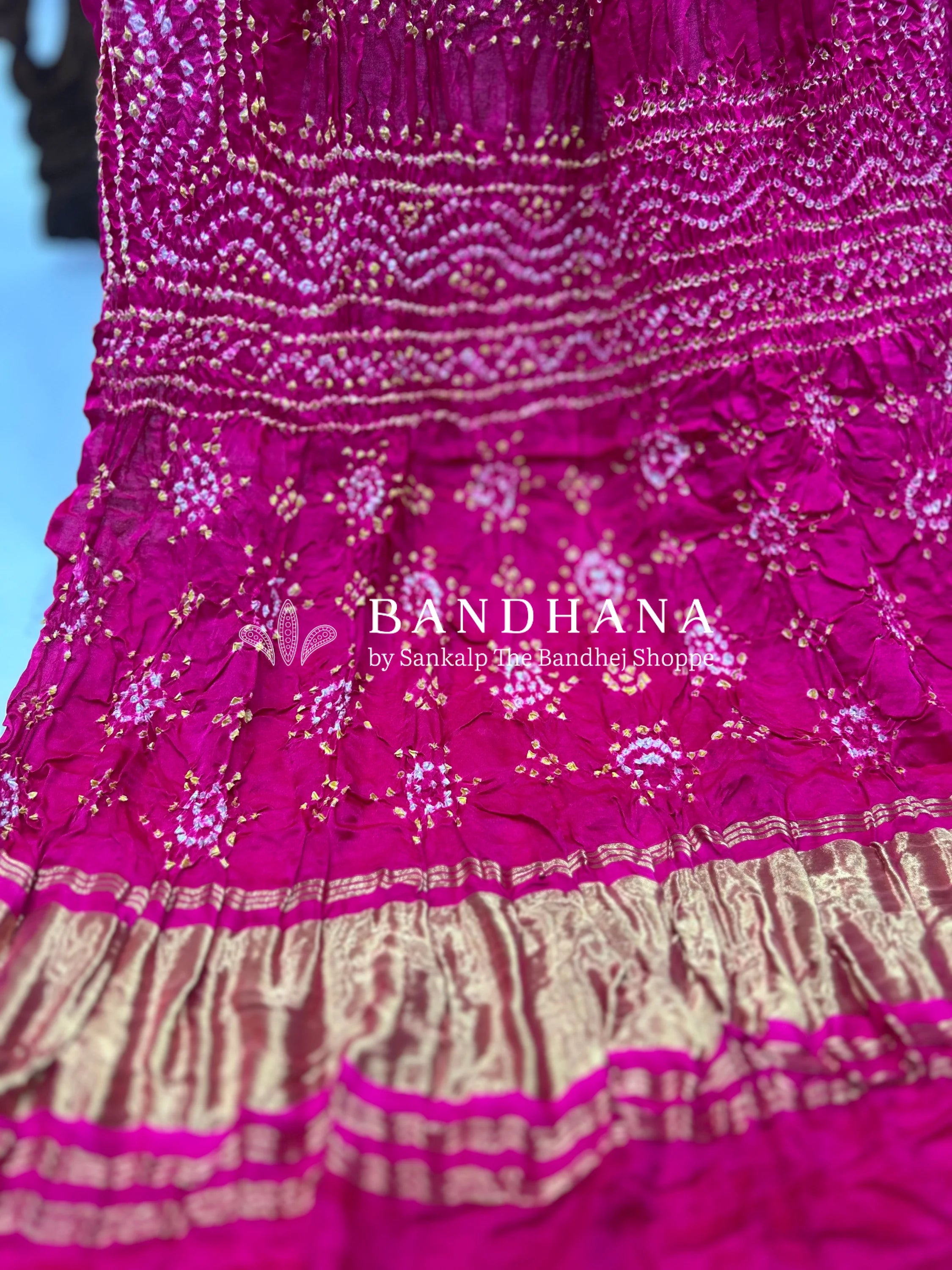 Straberry Pink Gajji Silk Chandrakani Dupatta Dupattas