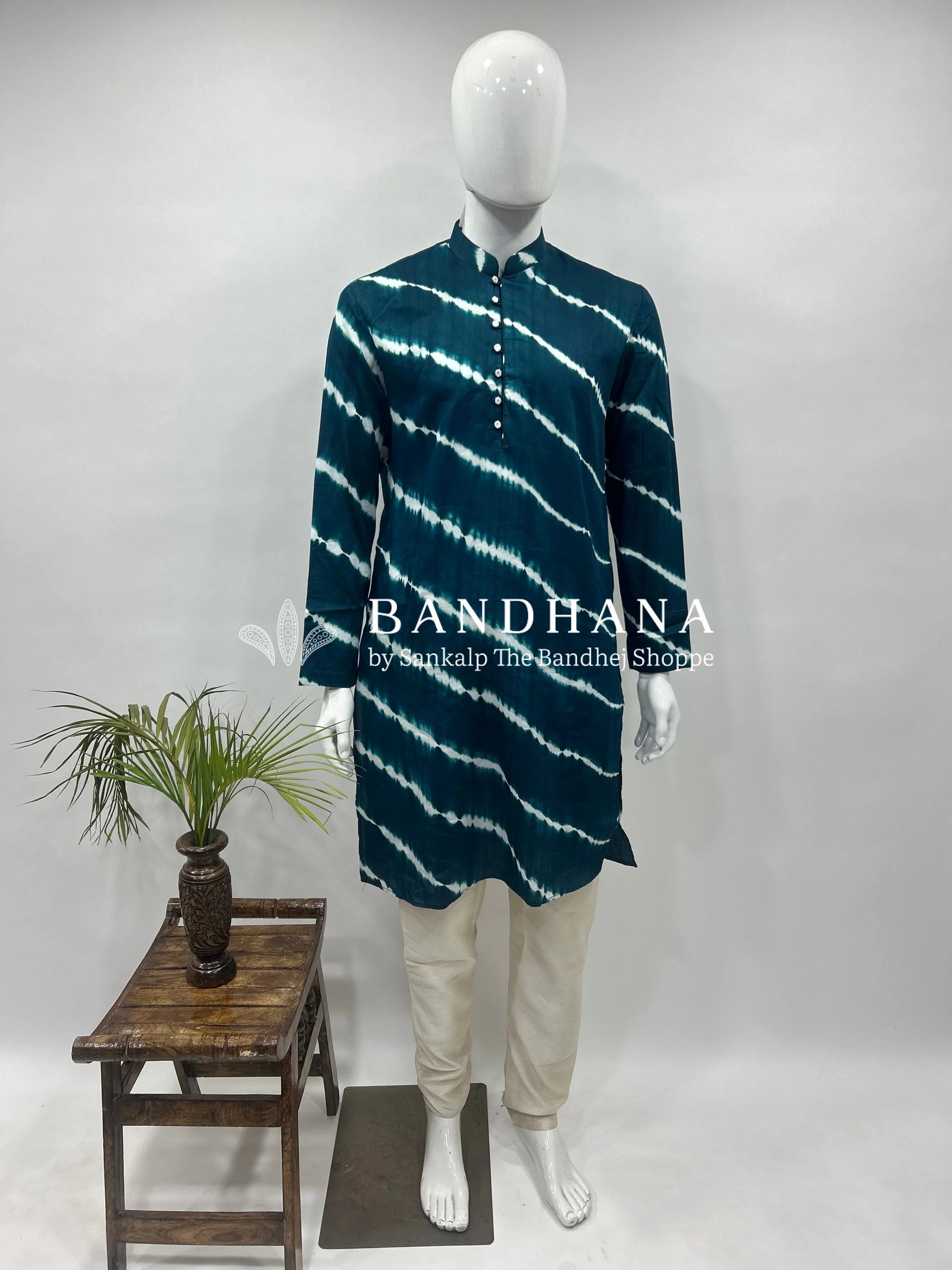 Till Green Cotton Satin Men’s Kurta