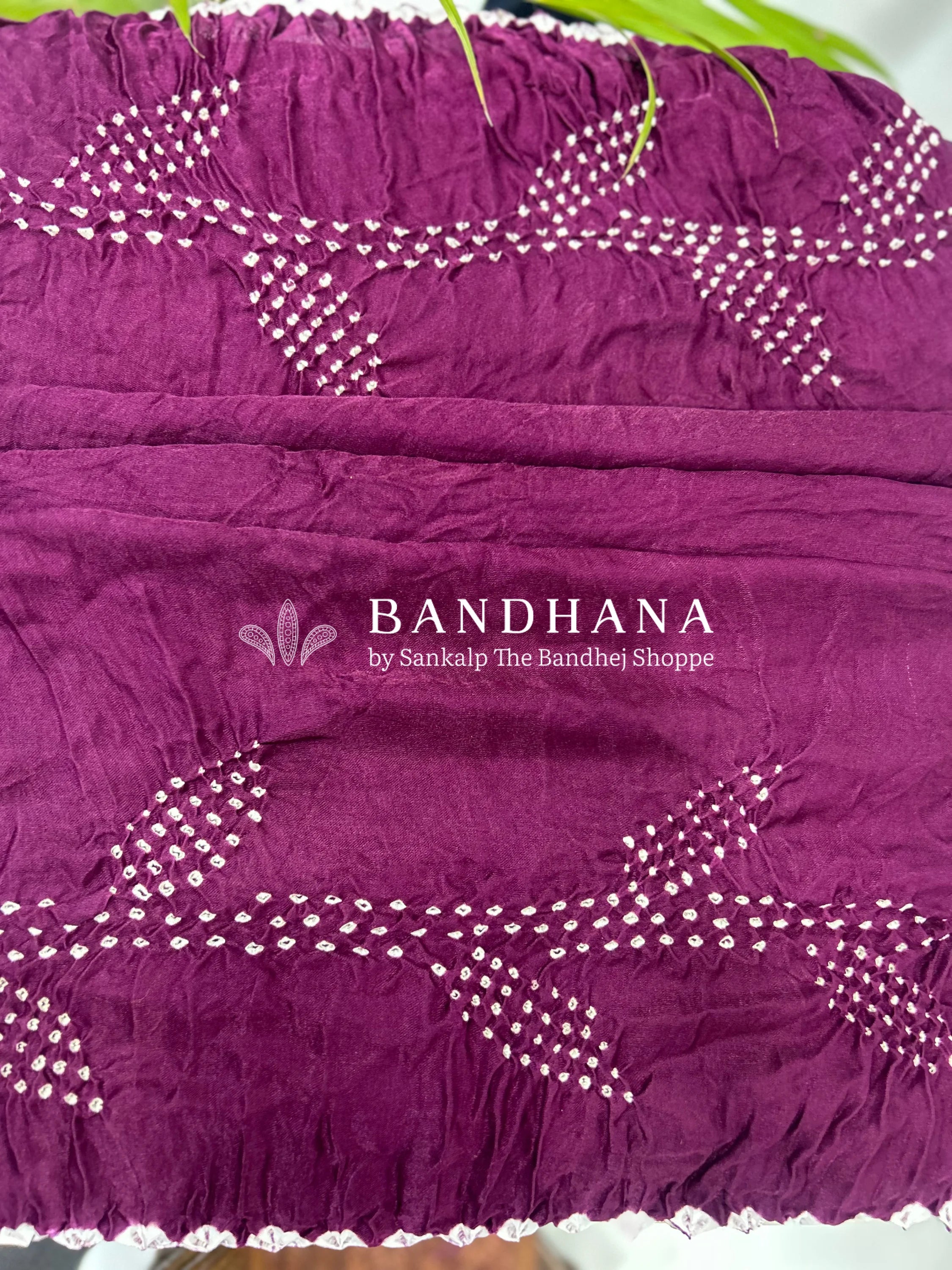 Wine Gajji Designer Bandhani Saree Sarees