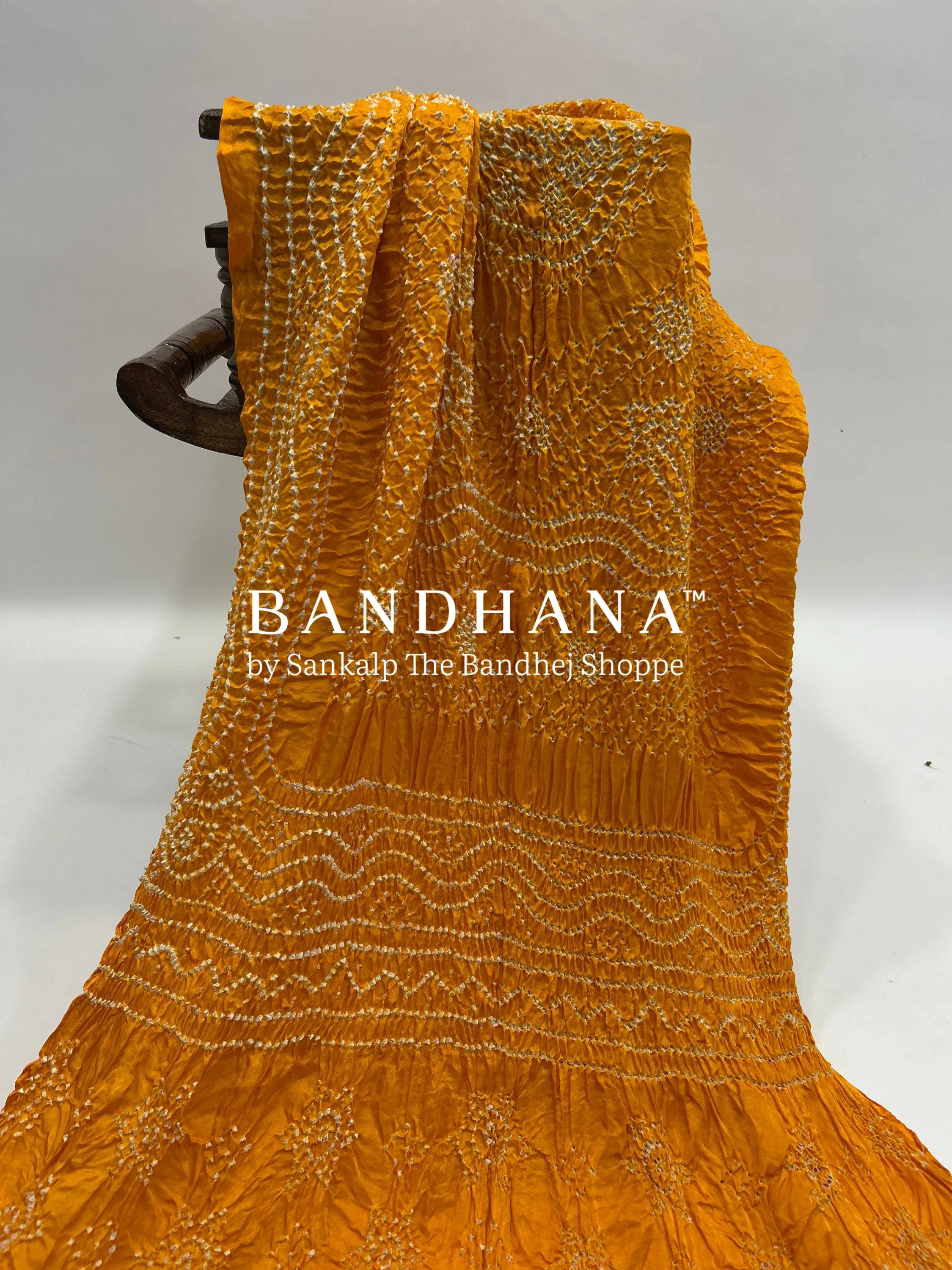 Yellow Gajji Silk Chandrakani Dupatta darkorange / Gajji Silk Dupattas