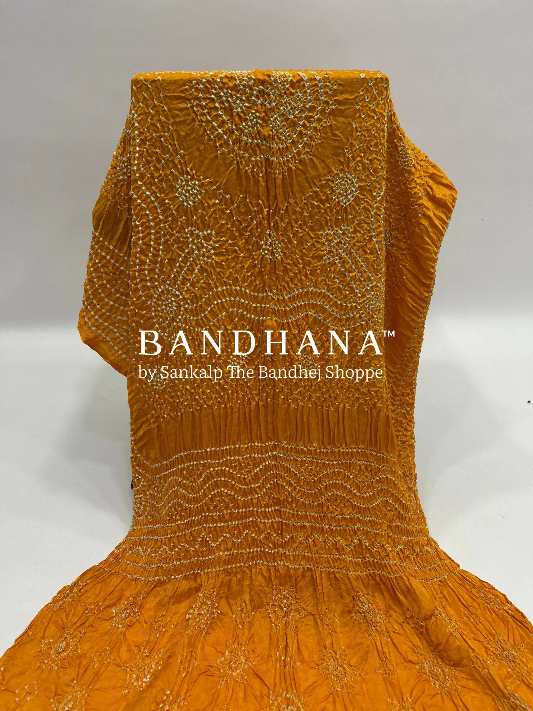 Yellow Gajji Silk Chandrakani Dupatta darkorange / Gajji Silk Dupattas