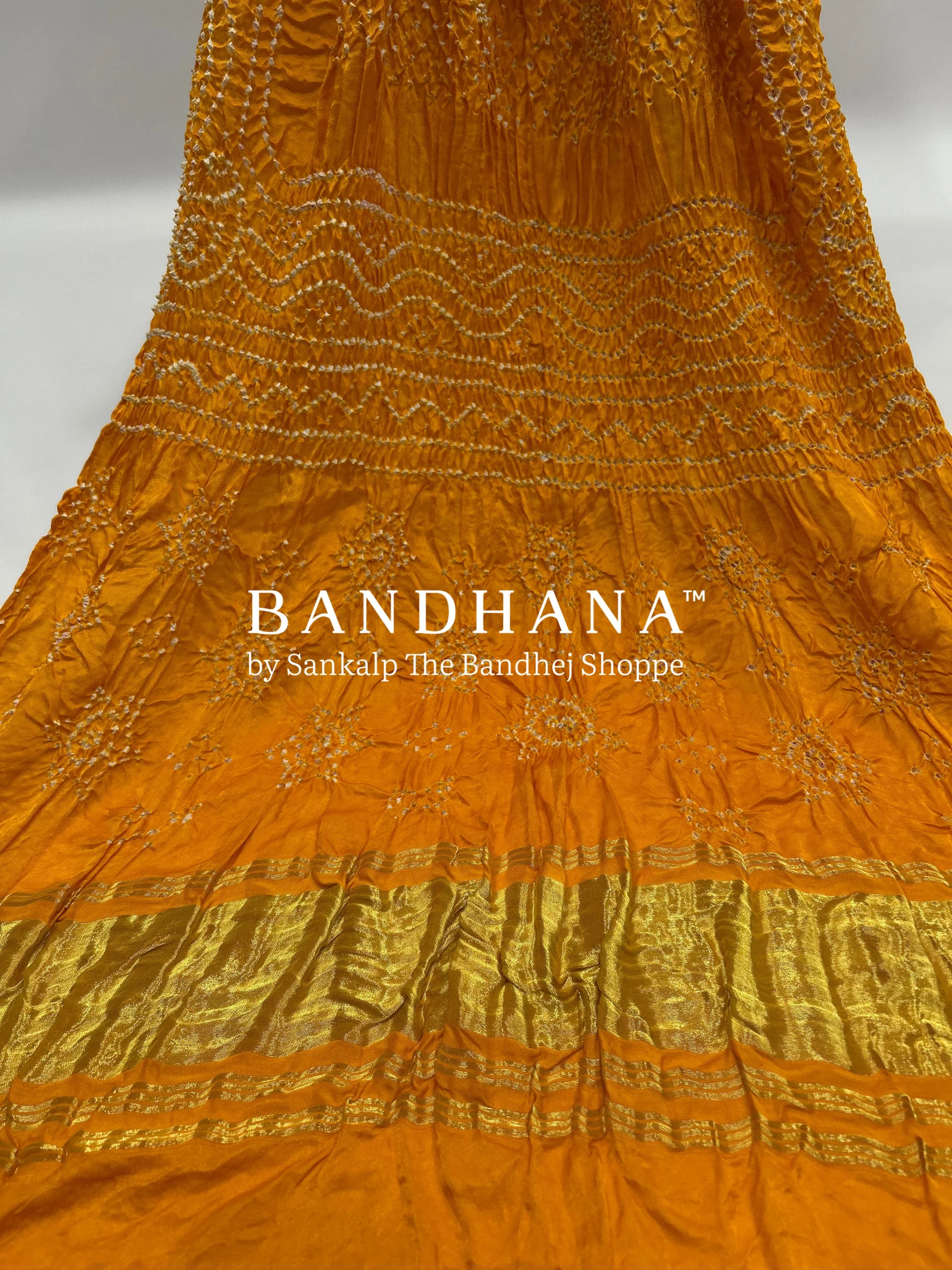 Yellow Gajji Silk Chandrakani Dupatta darkorange / Gajji Silk Dupattas